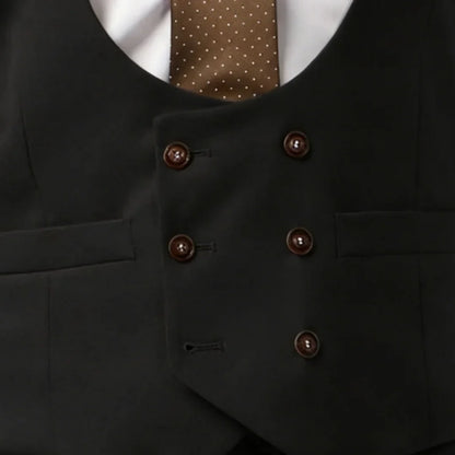 Men Vest White Double Button With Pocket Solid Waistcoat For Wedding Banquet Business Work Office Casual Daily Men Suit Vest