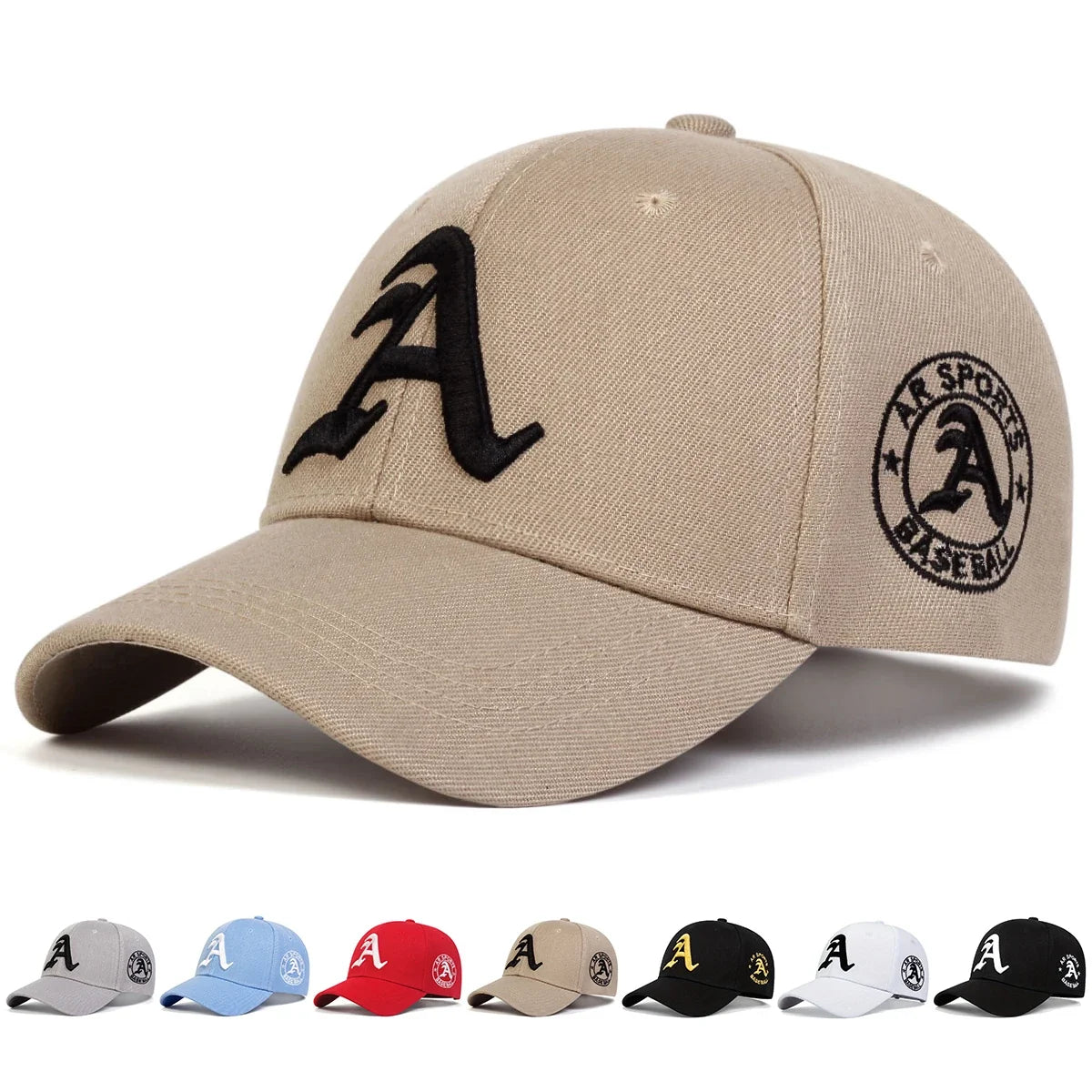 Unisex Gothic Letter A Embroidery Baseball Caps Spring And Autumn Outdoor Adjustable Casual Hats Sunscreen Hat