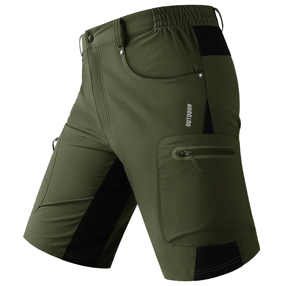 Quick Dry Cargo Shorts Mens Lightweight Work Cargo Shorts Multi Pockets Waterproof Outdoor Hiking Fishing Shorts Male
