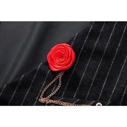 Men Suit Vest Vintage Striped Single-breasted Man Waistcoats Business Casual Slim Sleeveless Male Party Dress Vests