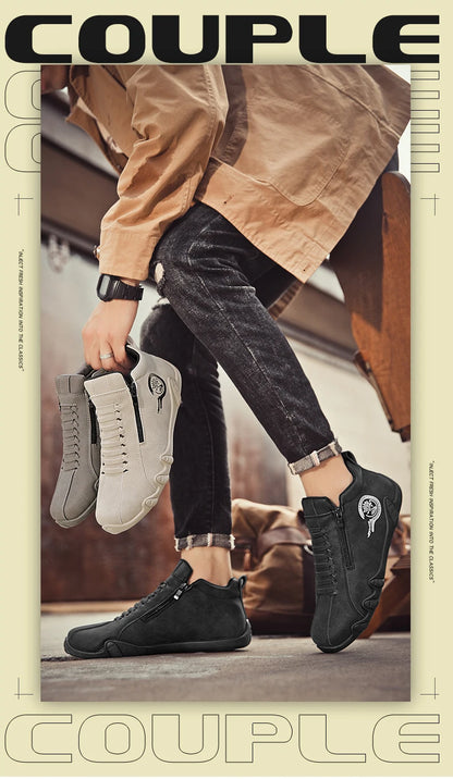 New Men's Ankle Boots Fashion Soft Sole High Top Sneakers Men Shoes Outdoor Versatile Loafers Comfortable Casual Walking Shoes