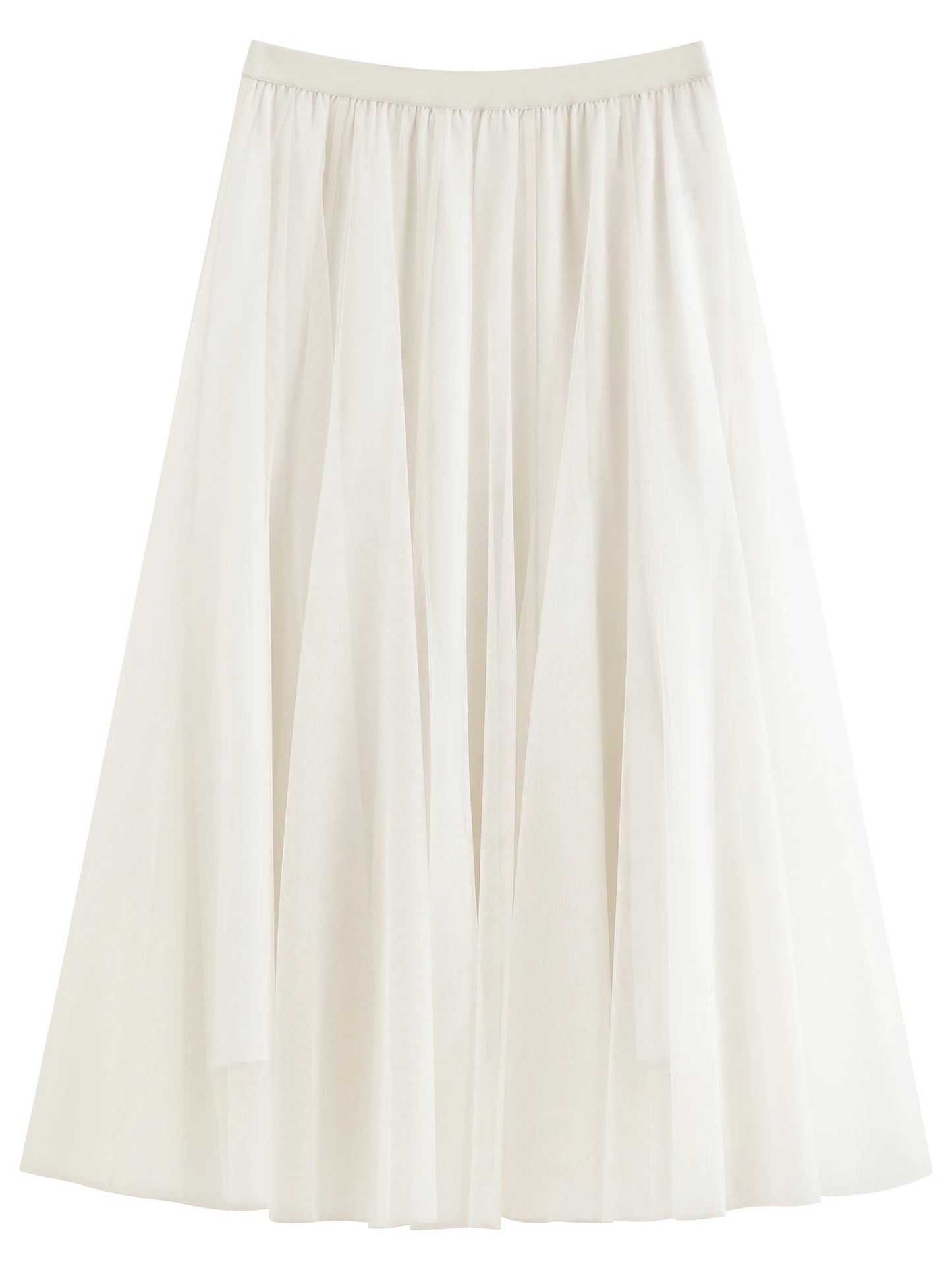 Women's Versatile Elastic Waist Mesh Midi Skirt Summer 2026 New Style Fairy Princess Banquet Wedding Bridesmaid Dress