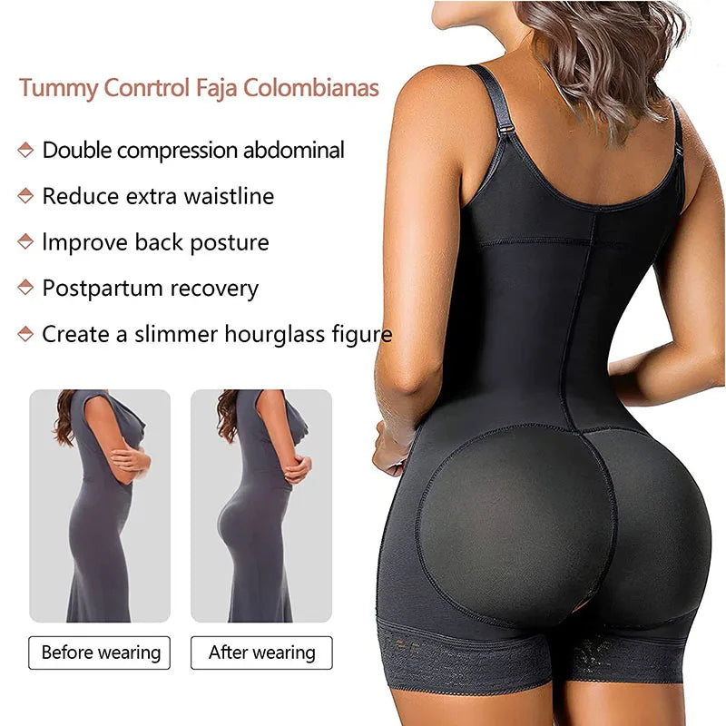 High Compression Shapewear Tummy Control Full Body Shapers Waist Trainer Bodysuits Butt Lifter Fajas Colombianas Girdles