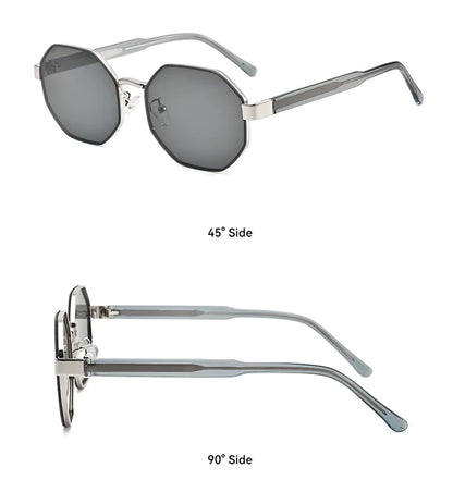 New Fashion Polygon Metal Frame Sunglasses  Women Sunglasses Men Luxury Brand Design Sun Glasses Women Mirror Gafas De Sol UV400