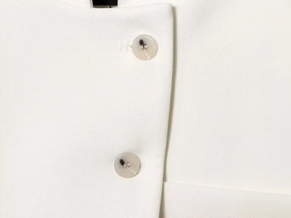 2025 autumn winter new professional women's simple fashion white short commuting zhongshan collar suit jacket