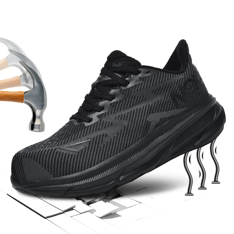 NEW Lightweight Safety Shoes Men Steel Toe Sneakers Anti-puncture Proof Breathable Work Safety Boots Man Comfortable Work Shoes