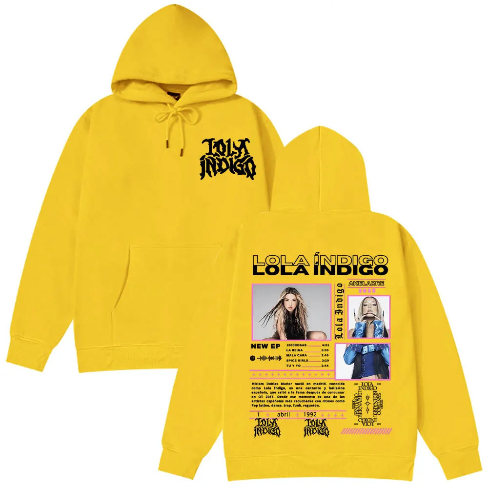 Lola Singer Indigo 2025 Tour Graphic Hoodies Men Women Clothing Fashion Aesthetic Sweatshirts Hip Hop Punk Casual Loose Hoodie