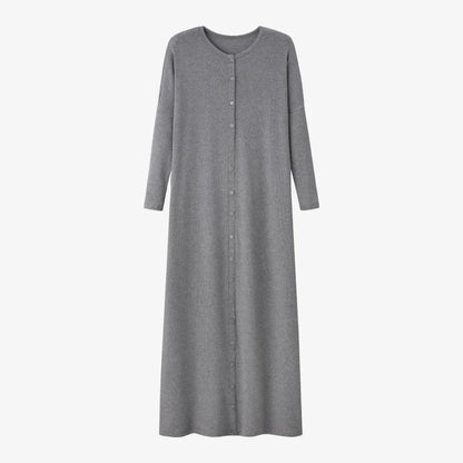 AS SS26 summer loose style button dress comfortable ribbing fabric dress o-neck lady clothes