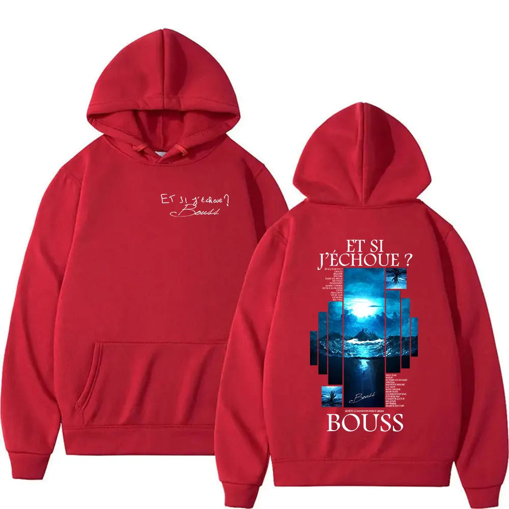 Rapper BOUSS ET SI J'ECHOUE ?   Tour 2025 Hoodie Men's Women Hip Hop Long Sleeve Fashion Oversized Sweatshirts Fleece Streetwear