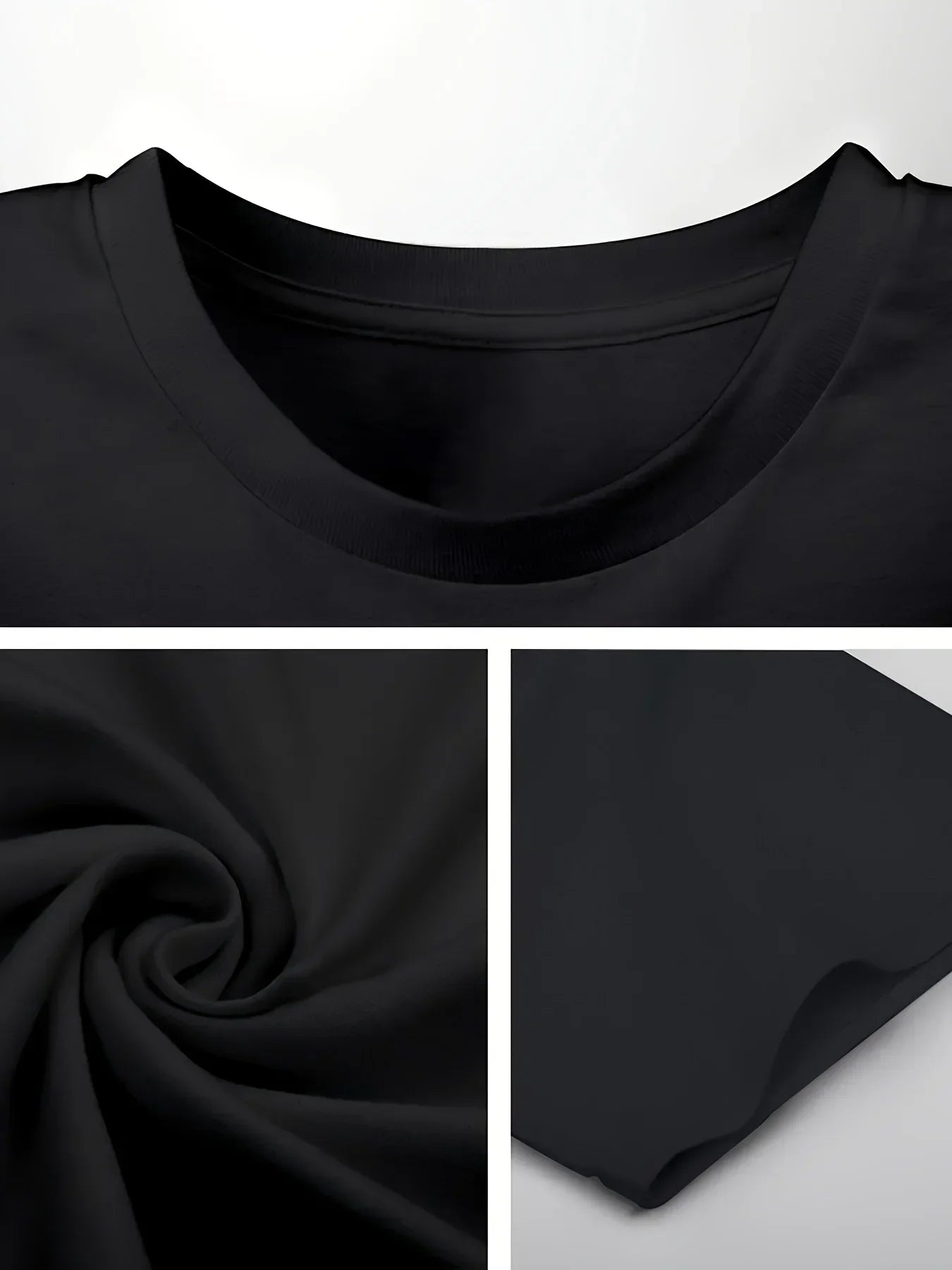 Men's Black Cotton T-shirt, Red Star and "VANSON LEATHERS" Motorcycle Pattern - Casual Round Neck, Short Sleeves