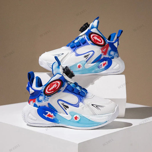 Baby Boys Summer Hot Sale Fashion New Soft Thick Sole Basketball/Football Sneakers Thick Sole Kids Sports Vulcanized Shoes