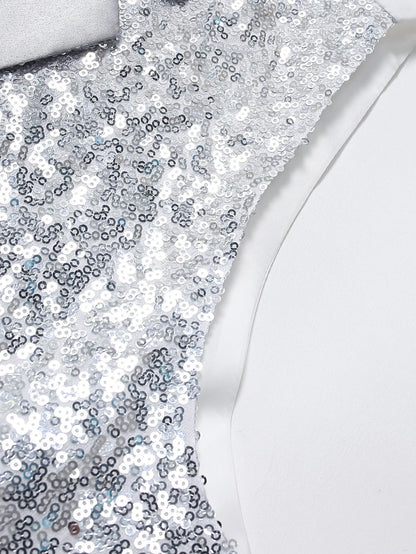 2026 New Black Men's Shiny Sequin Suit Collar Sleeveless Vest, Wedding/Party/Stage Performance, Gold or Silver Optional
