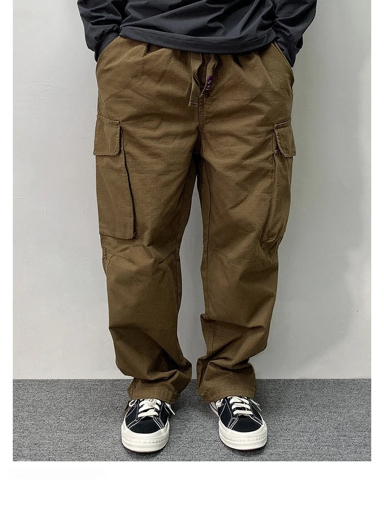High Quality Cotton Cargo Pants Mens Clothing Plus Size Casual Pants Japanese Harajuku Casual Tactical Joggers Baggy Trousers
