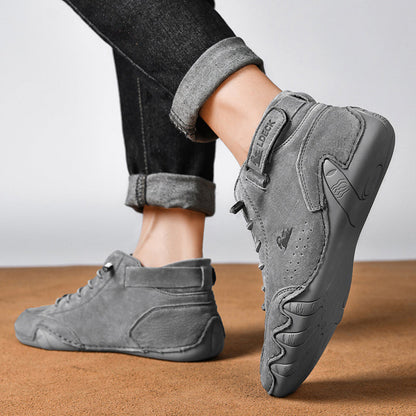 Men Leather Casual Shoes Non-slip Walking Sports Shoes Handmade Shoes for Men with Free Shipping High Top Sneakers Masculino