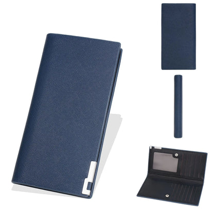 Male Long Ultra-thin Folding Canvas Wallet Simple Retro Fabric Style Linen Money Clip Large Capacity Wallets for Men