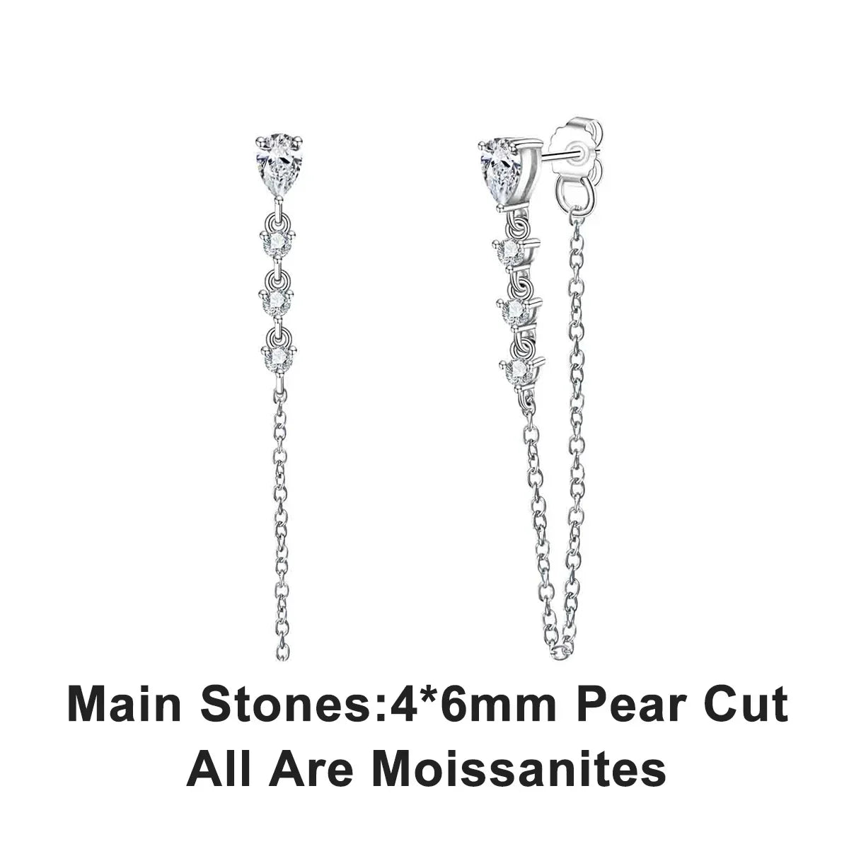 1cttw Pear Moissanite Drop Earrings 925 Sterling Silver D Color Lab Created Diamond Dangle Earrings For Women Jewelry
