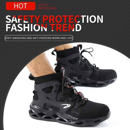 Construction Work Shoes Slip Resistant Lightweight Breathable Sneakers for Men Protection Safety Shoes Work Hiker Boots