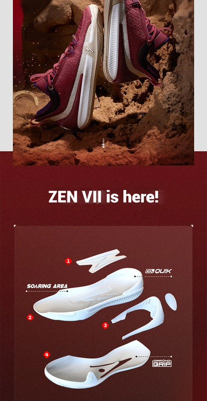 Zen VII Basketball Shoes Breathable Non-Slip Lightweight Wrapped Superior Traction Game-Ready Grip Sneaker 672531111
