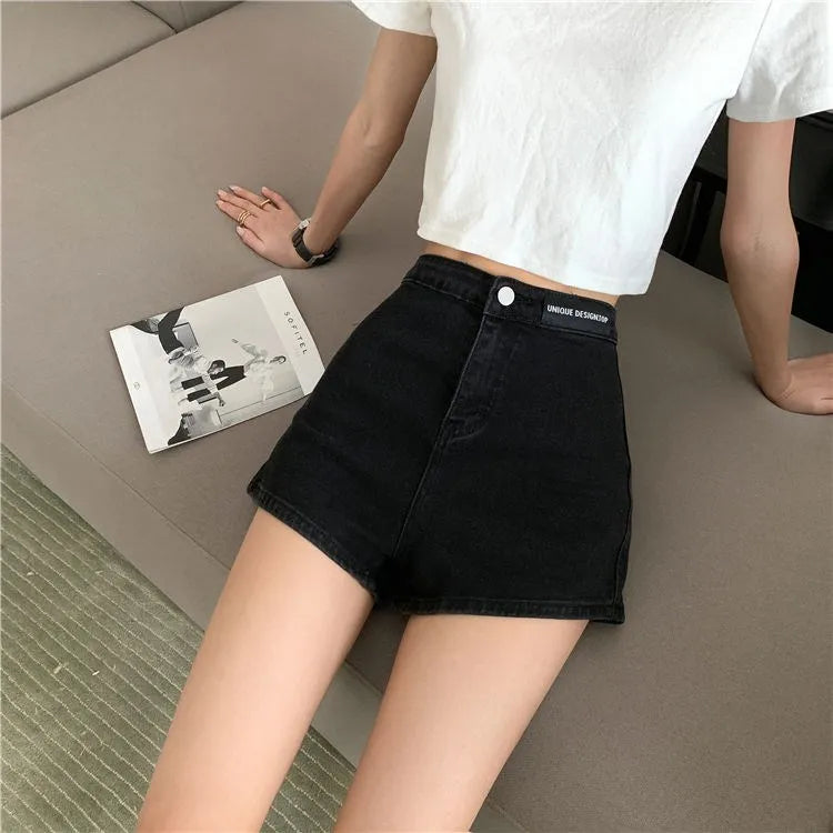 Retro Spicy Girl High Waist Skinny Denim orts Women's Summer Thin Korean Sle Cotton Stretch Tight Fit Trendy Hot Pants