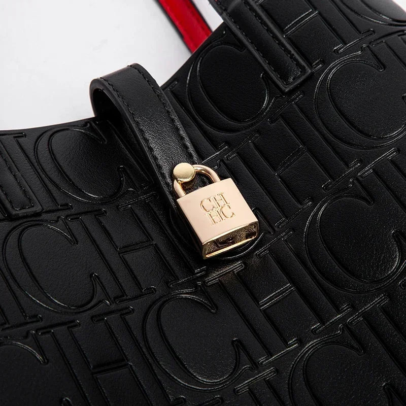 High-quality Fashionable Letter Printed Handbag Large Capacity Solid Color High-end Feel Versatile Women's Shoulder Bag