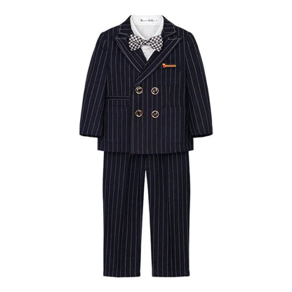 Fast Ship Formal Boys Striped Suits Piano Violin Contest Performance Handsome Smart Kids wedding Ring Bearer Outfit