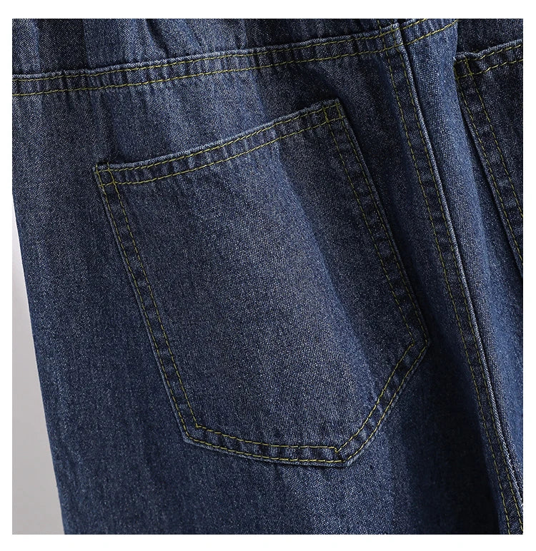 2026 Plus Size Jeans Spring Autumn High Waisted Straight Leg Women's Oversized Pants Loose Casual Wide Leg Jeans With Pockets