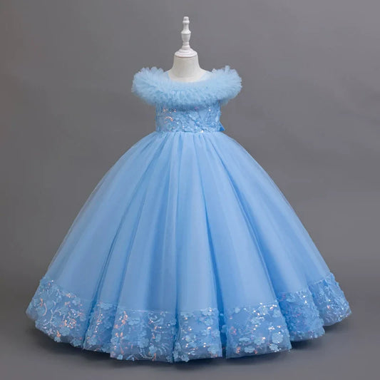 Summer Dress for Kids Girl Lace Sleeveless Baby Girl Princess Dress Fashion Solid Children Girls Party Dresses 2-9 Years