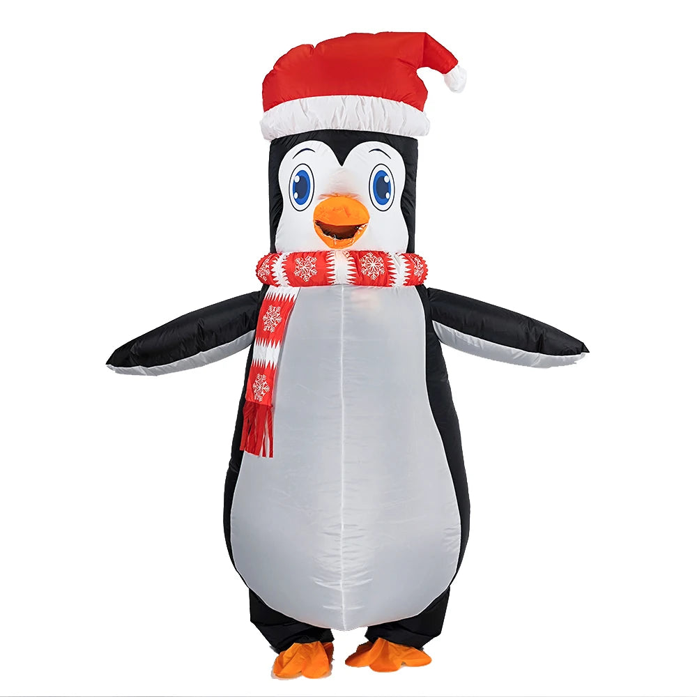 Christmas Funny Inflatable Costumes Gingerbread Man Santa Claus Elk Snowman Tree Penguin Adult Kid Halloween Carnival Party