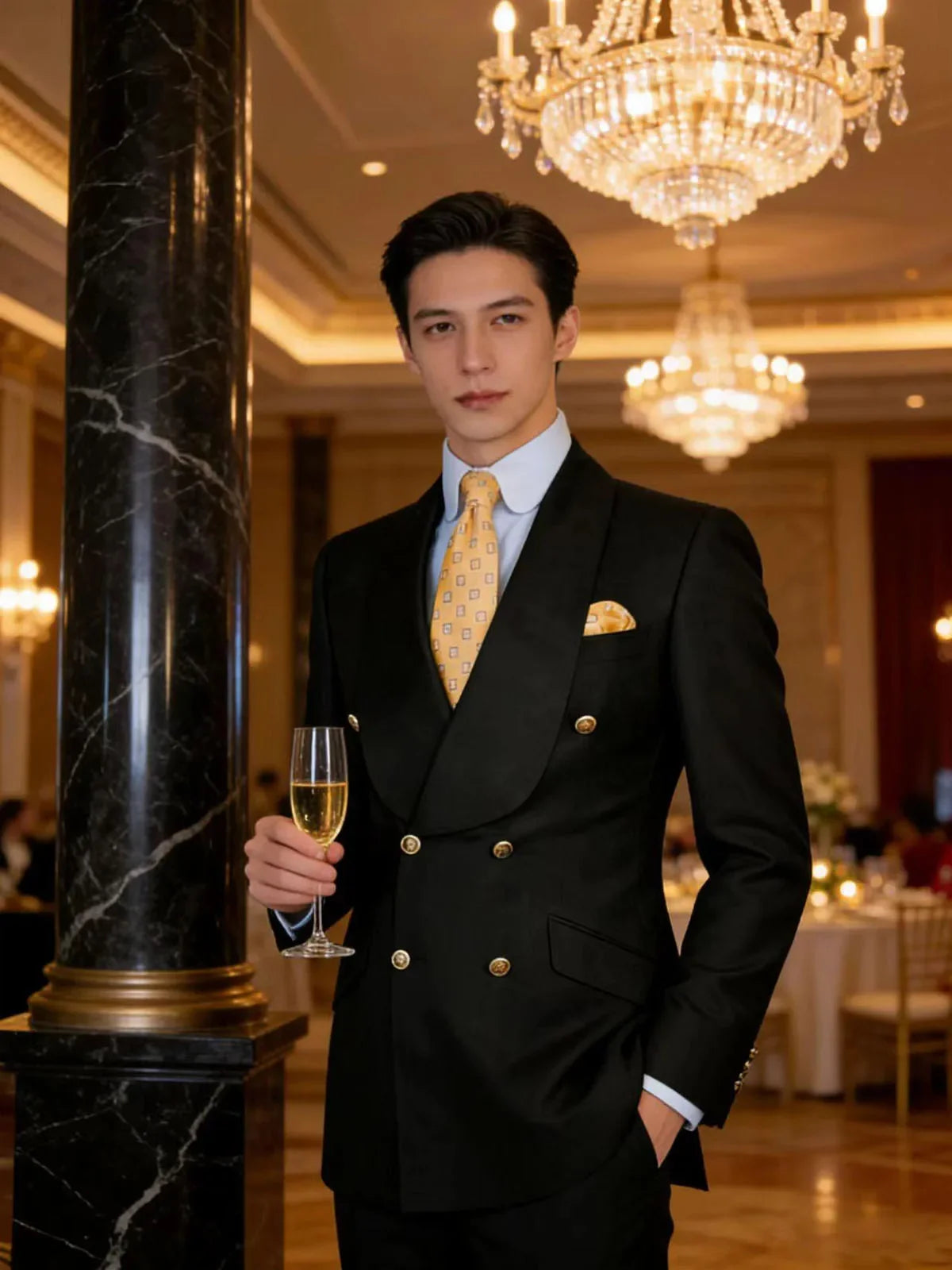 Mens Mint Green Double Breasted Blazer Slim Fit Shawl Collar Formal Sport Coat with Gold Buttons for Groom Prom Business Casual