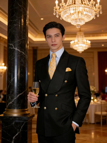 Mens Mint Green Double Breasted Blazer Slim Fit Shawl Collar Formal Sport Coat with Gold Buttons for Groom Prom Business Casual