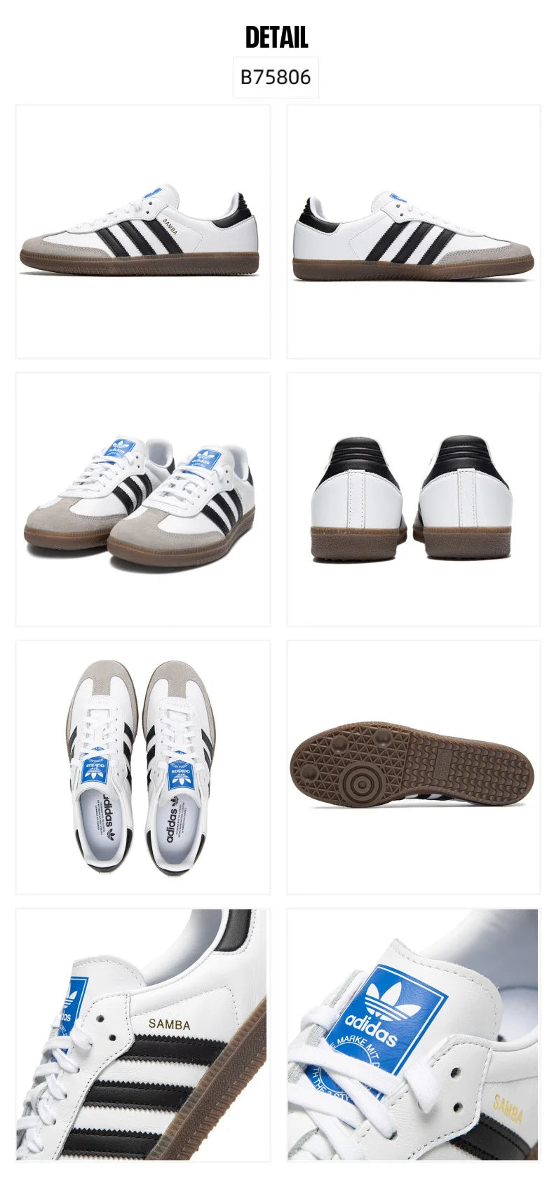 Samba Originals VL COURT 2.0 Classic Sneakers Unisex Running Shoes Comfort Durable Traction Outdoor Casual Shoes KK3774