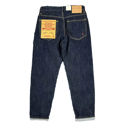 14oz Red Selvedge Denim Jeans for Men Heavyweight Raw Desilted Indigo Cotton Pants Youth Male Fashion Loose Straight Trousers