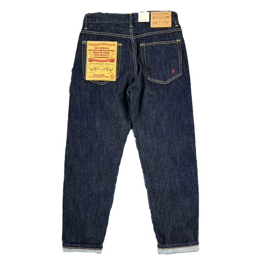 14oz Red Selvedge Denim Jeans for Men Heavyweight Raw Desilted Indigo Cotton Pants Youth Male Fashion Loose Straight Trousers