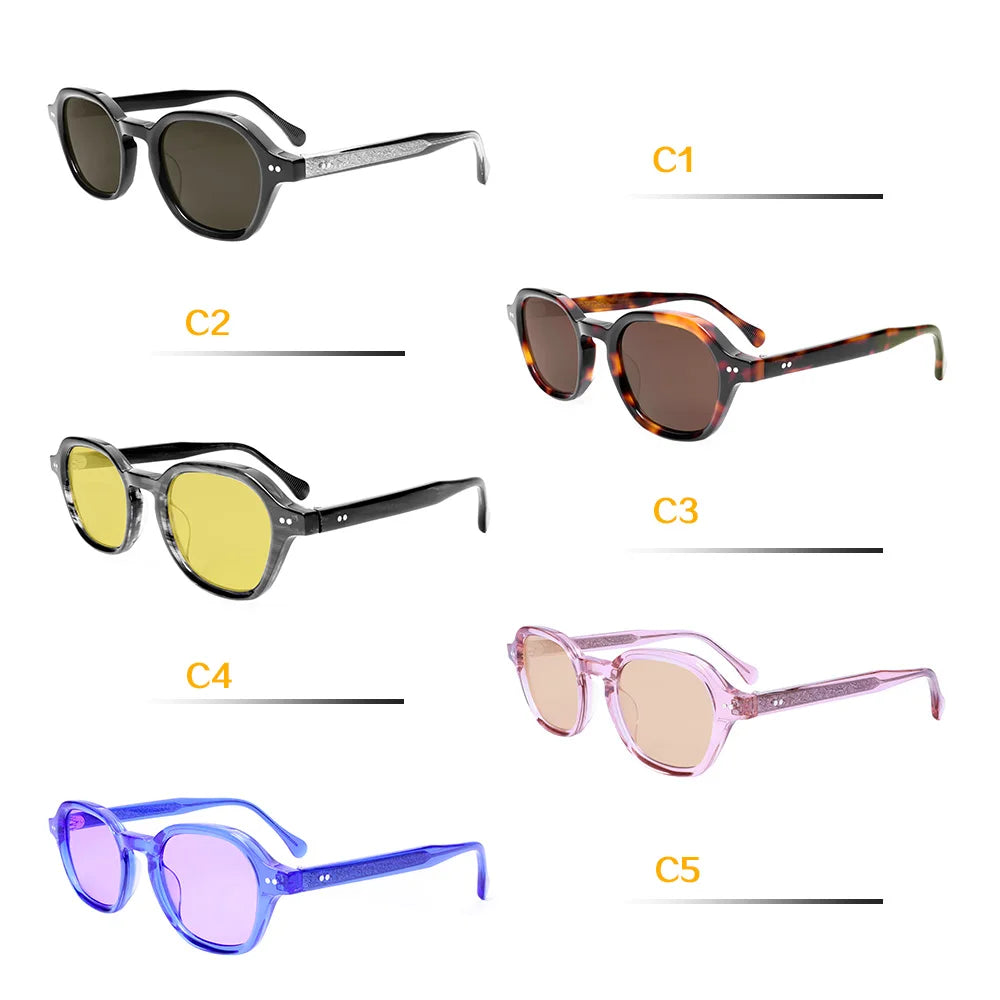Premium Quality Sunglasses Men Women Retro Style Polarized UV400 Protection Durable Acetate Material Glasses Frame