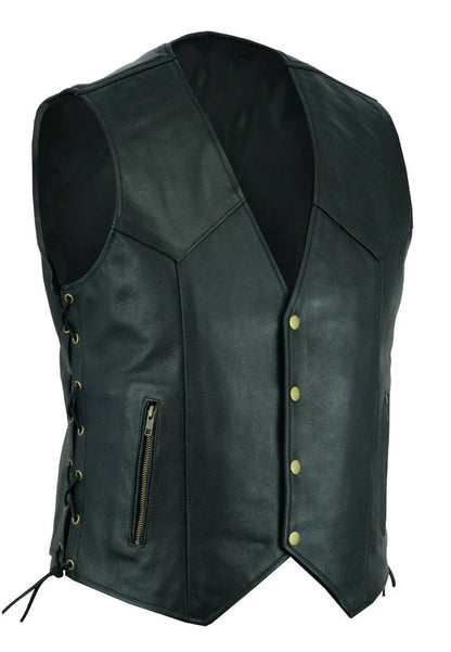 Vest Leather Punk Fashion Casual Coat Motorcycle Vest Men Solid Vest Fleet