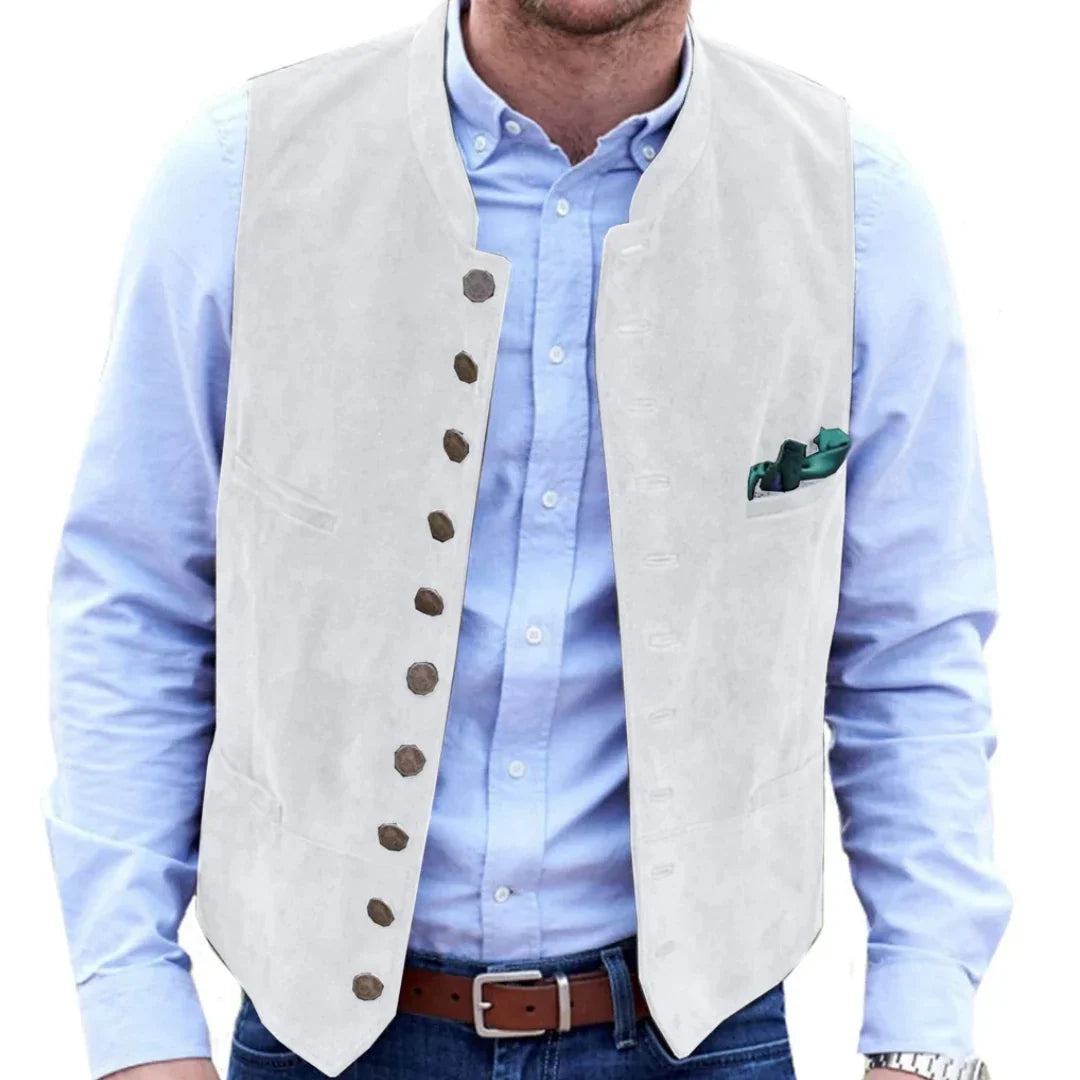 Men Vest Brown Frosted Velvet Single Button Casual Steampunk Style Waistcoat For Business Work Office Daily Sleeveless