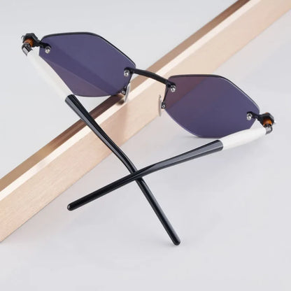 P60 Polygon Luxury Rimless Sunglasses for Men Women Acetate High Quality Germany Brand Fashion Design Gift UV400 Outdoor Eyeware