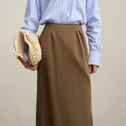 Casual Skirts For Women 2026 Spring New Elegant A-shaped Skirt Women Split Pocket Versatile Medium And Long Skirt 12621024