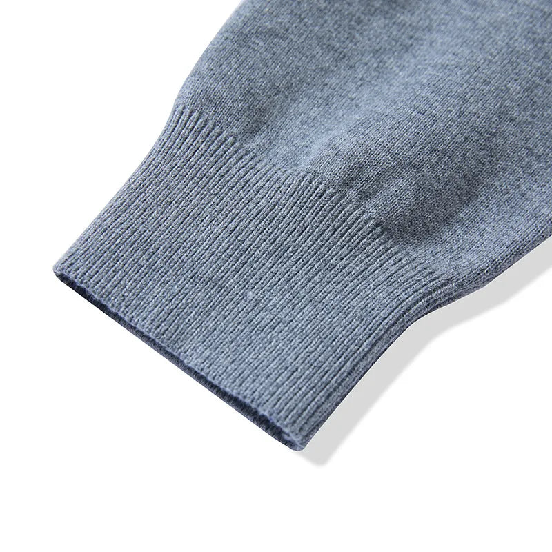 New American Retro Lapel Knitted POLO Shirt Pure Cotton Sweater Pullover Bottoming Casual Sweater Long Sleeve Men
