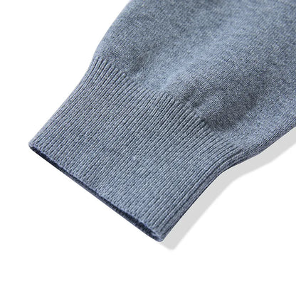 New American Retro Lapel Knitted POLO Shirt Pure Cotton Sweater Pullover Bottoming Casual Sweater Long Sleeve Men