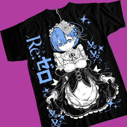 Re Life in A Different World From Zero Peripherals Graphic Print T-shirt Men Women Crewneck Cotton Harajuku Oversize Fashion Tee