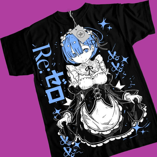 Re Life in A Different World From Zero Peripherals Graphic Print T-shirt Men Women Crewneck Cotton Harajuku Oversize Fashion Tee