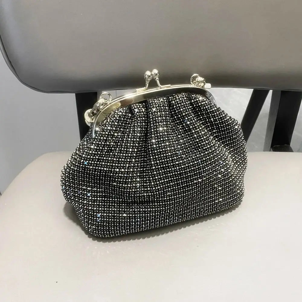 Fashion Rhinestones Evening Bag Portable Clutch Bag Casual Mini Purse Crystal Handbags Party for Women