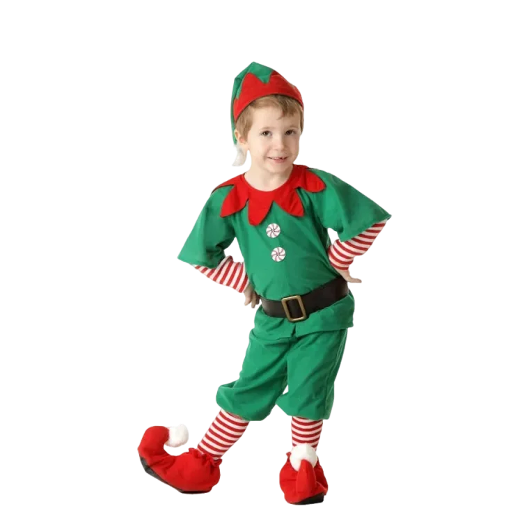 2026 Girl Boy Christmas Elf Costumes Santa Claus Kid Suit Festival Halloween Cosplay Sets Green Elves Clothes