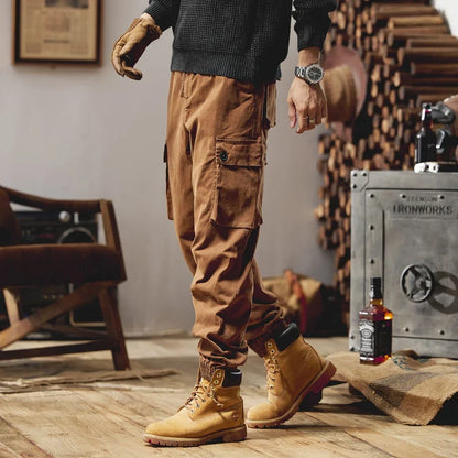 Joggers Cargo Pants Mens Casual Hip Hop Multi-Pocket Male Trousers Sweatpants Streetwear Techwear Tactical Khaki Pants BLW9106