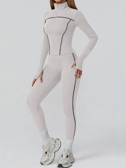 Yoga Set 2PCS Sports Outfits Women Clothes Fitness Tracksuit Gym Legging Workout Long Sleeved Female Bra Yoga Suit Sportswear