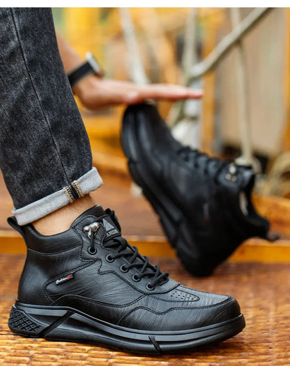 Comfortable safety sneaker for men winter anti-slip boots man construction indestructible black work boots steel nose work shoes