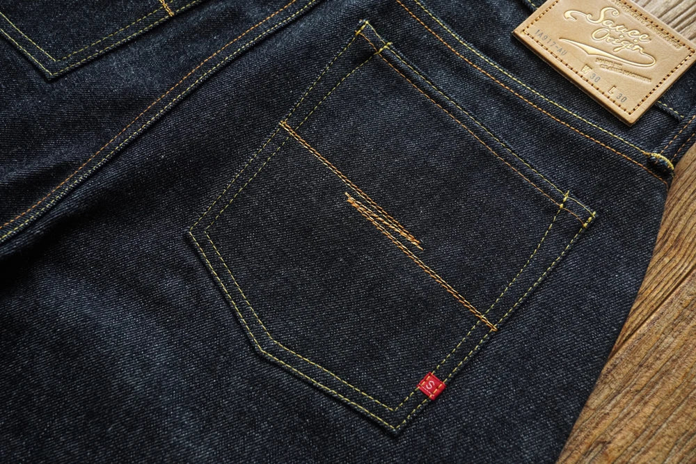 Mens Jeans Selvedge Denim Jeans for Man Silver Button Loose Fit Handmade 15 Oz