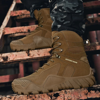 Outdoor High Top Mens Hiking Boots Waterproof Men Trekking Boots Hunting Sneakers Mountain Climbing Boots Botas Tacticas Hombre