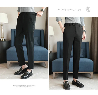 Plus size 44 42 40 Men Business Social Suit Pant 2024 Spring Formal Slim Wedding Trouser Mens Brand Fashion Casual Dress Pants